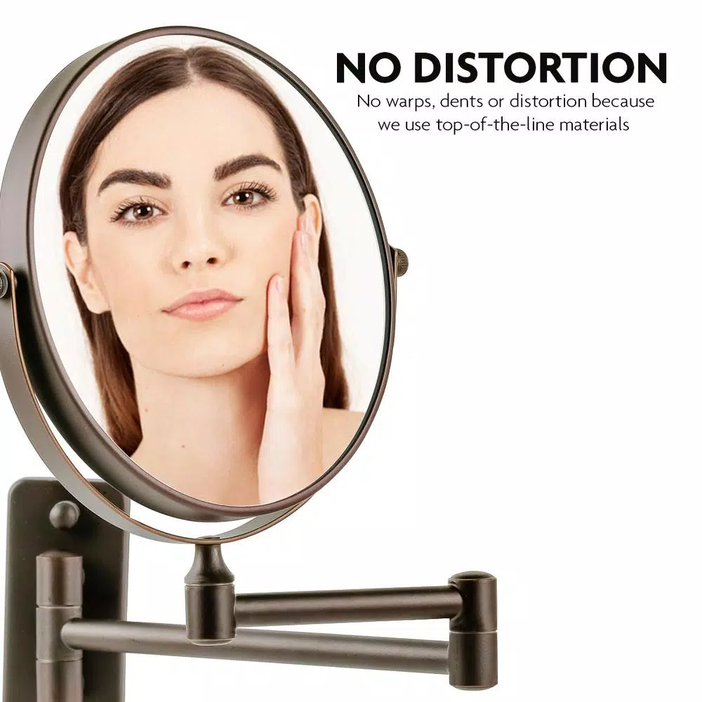 Wall Mirrors Ovente Small Round Wall Mounted Antique Bronze Makeup Mirror (11 In. H X 1.4 In. W), 1x-10x Magnification 6 Wall Mirrors Ovente Small Round Wall Mounted Antique Bronze Makeup Mirror (11 In. H X 1.4 In. W), 1x-10x Magnification - Image 4