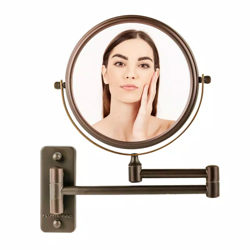 Wall Mirrors Ovente Small Round Wall Mounted Antique Bronze Makeup Mirror (11 In. H X 1.4 In. W), 1x-10x Magnification 3 Wall Mirrors Ovente Small Round Wall Mounted Antique Bronze Makeup Mirror (11 In. H X 1.4 In. W), 1x-10x Magnification