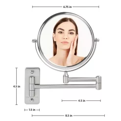 Wall Mirrors Ovente Small Round Wall Mounted Nickel Brushed Makeup Mirror (11 In. H X 1.4 In. W), 1x-10x Magnification 13 Wall Mirrors Ovente Small Round Wall Mounted Nickel Brushed Makeup Mirror (11 In. H X 1.4 In. W), 1x-10x Magnification -SAFAVIEH Shop ovente wall mirrors mnlfw70br1x10x 44 1000