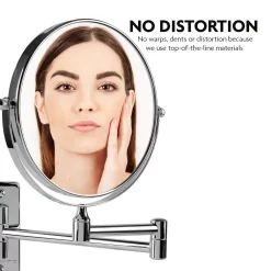 Wall Mirrors Ovente Small Round Wall Mounted Polished Chrome Makeup Mirror (11 In. H X 1.4 In. W), 1x-10x Magnification -SAFAVIEH Shop ovente wall mirrors mnlfw70ch1x10x 1f 1000