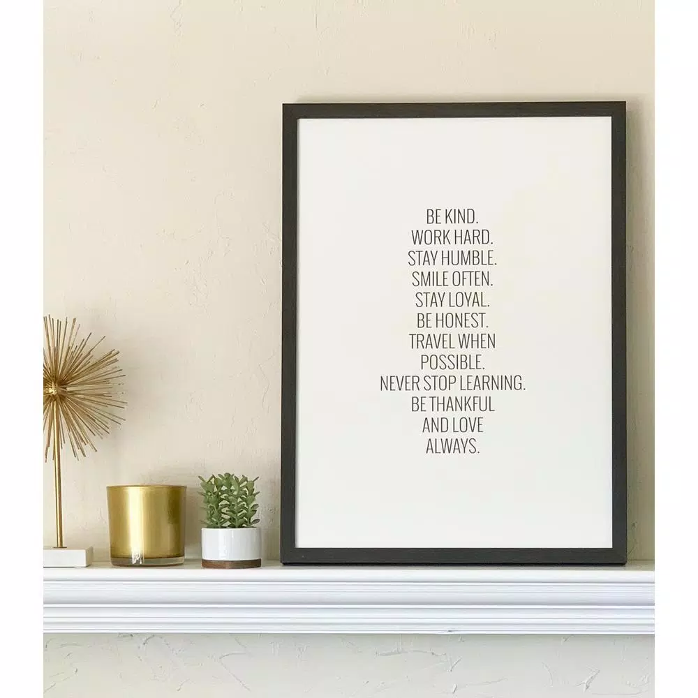 Memo Boards Petal Lane Be Kind, Work Hard Magnet Board, Ebony Frame, Magnetic Memo Board 4 Memo Boards Petal Lane Be Kind, Work Hard Magnet Board, Ebony Frame, Magnetic Memo Board - Image 2