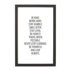 Memo Boards Petal Lane Be Kind, Work Hard Magnet Board, Ebony Frame, Magnetic Memo Board