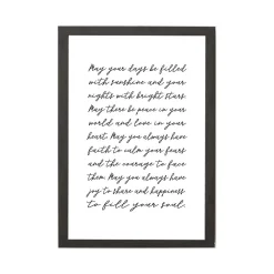 Memo Boards Petal Lane May Your Days Be Filled, Ebony Frame, Magnetic Memo Board