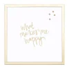 Memo Boards Petal Lane What Makes Me Happy, Gold Frame, Magnetic Memo Board
