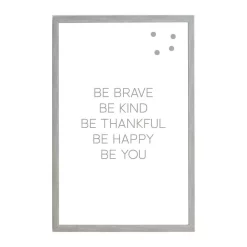 Memo Boards Petal Lane Be Brave Be Kind Be Thankful, Warm Gray Frame, Magnetic Memo Board