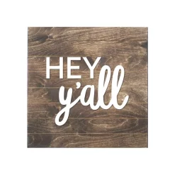 Memo Boards Petal Lane Hey Y’all Slat Board Brown/White Letters Memo Board