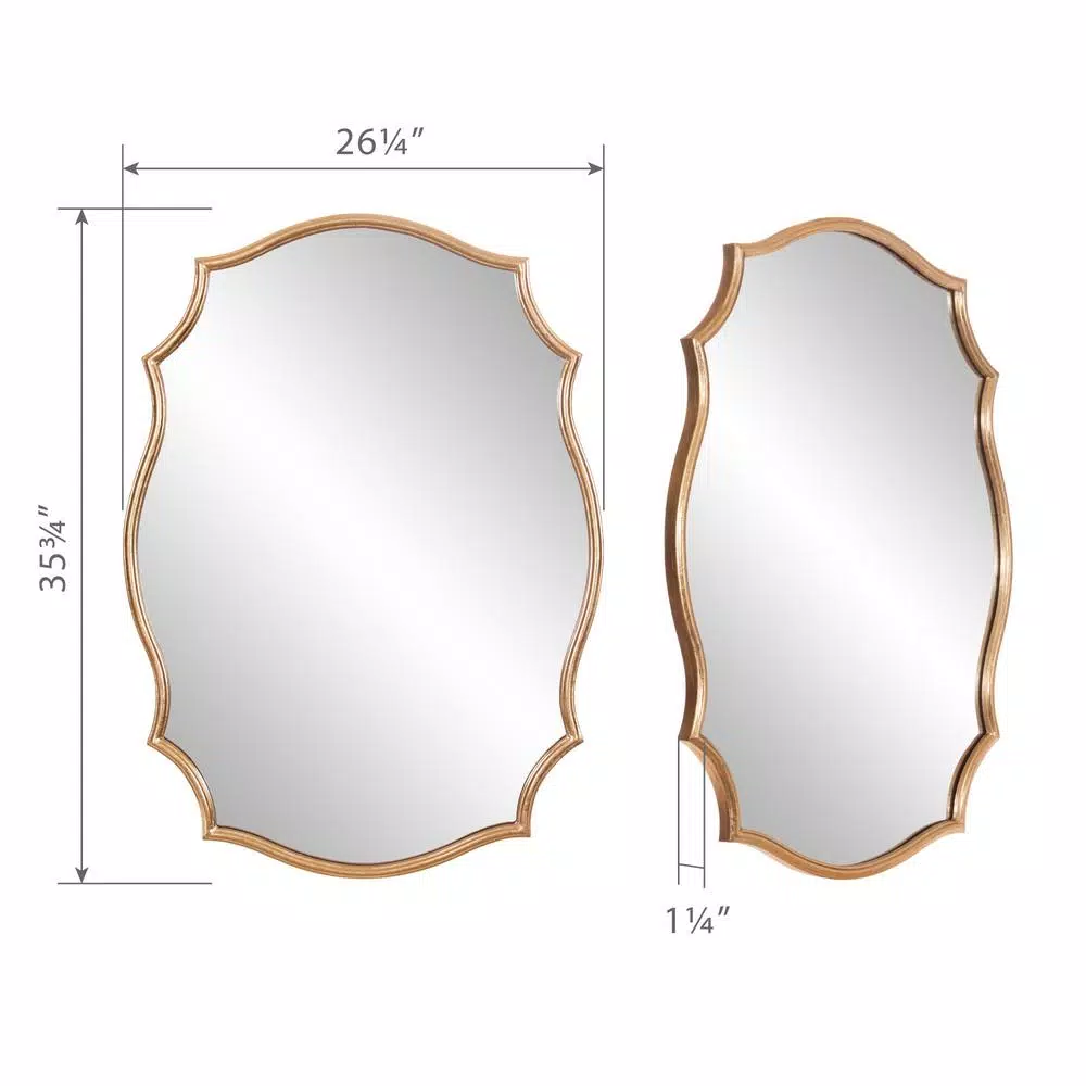 Wall Mirrors Pinnacle Medium Irregular Gold Hooks Art Deco Mirror (35.75 In. H X 26.25 In. W) 5 Wall Mirrors Pinnacle Medium Irregular Gold Hooks Art Deco Mirror (35.75 In. H X 26.25 In. W) - Image 4