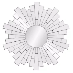 Wall Mirrors Pinnacle Medium Sunburst Silver Beveled Glass Contemporary Mirror (36 In. H X 36 In. W)