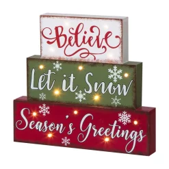 Decorative Letters Glitzhome 11.81 In. L LED Lighted Multi-color Wooden/Metal Block Word Sign (14-Bulbs) 14 Decorative Letters Glitzhome 11.81 In. L LED Lighted Multi-color Wooden/Metal Block Word Sign (14-Bulbs) -SAFAVIEH Shop red green and white glitzhome decorative letters 1114202976 76 1000