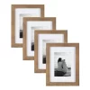 Picture Frames DesignOvation Gallery 5 In. X 7 In. Matted To 3.5 In. X 5 In. Rustic Brown Wood Picture Frame (Set Of 4)