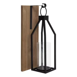 Wall Accents Kate And Laurel Oakly Rustic Brown Wood Candle Sconce