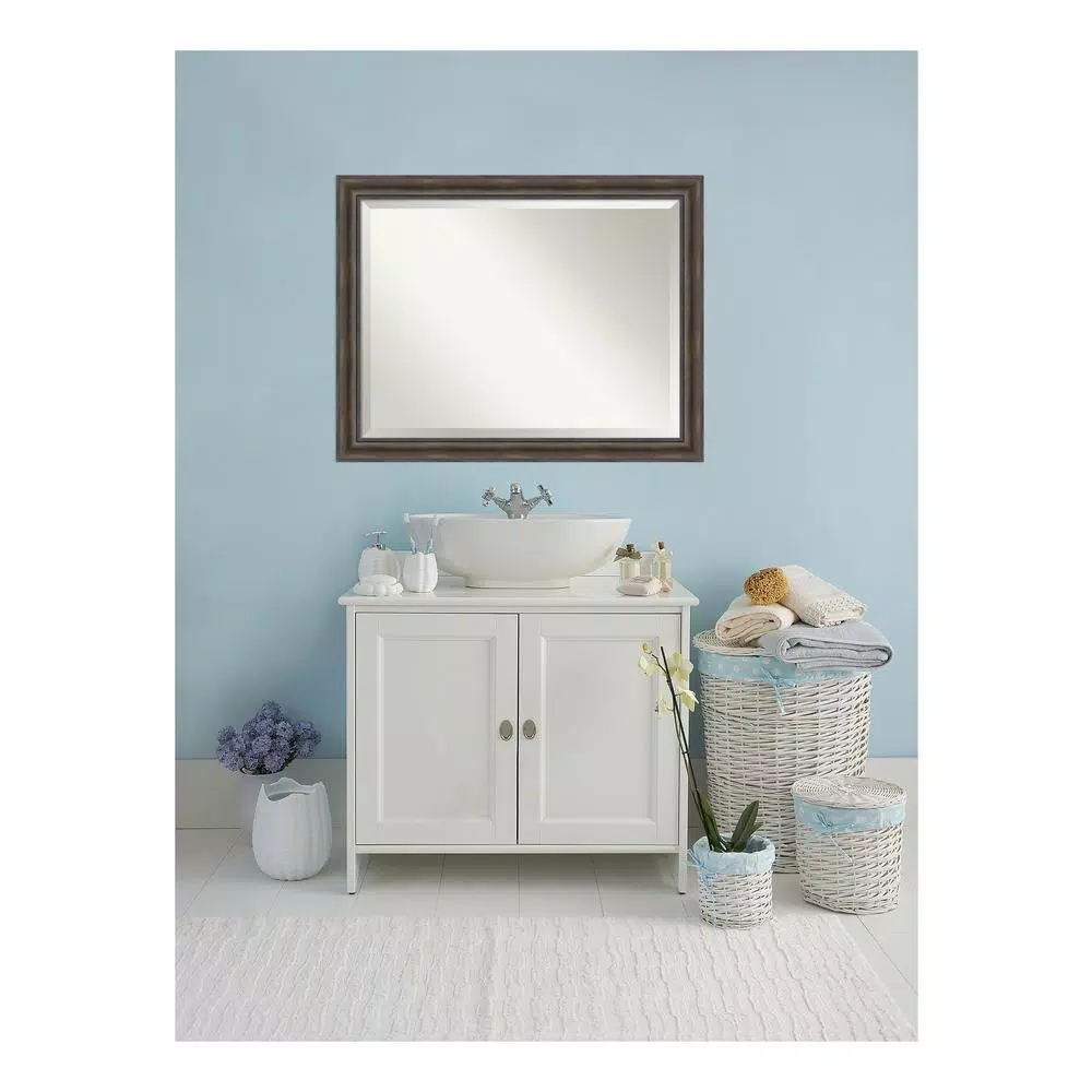 Mirrors Amanti Art Rustic 46 In. W X 36 In. H Framed Rectangular Beveled Edge Bathroom Vanity Mirror In Rustic Pine 3 Mirrors Amanti Art Rustic 46 In. W X 36 In. H Framed Rectangular Beveled Edge Bathroom Vanity Mirror In Rustic Pine
