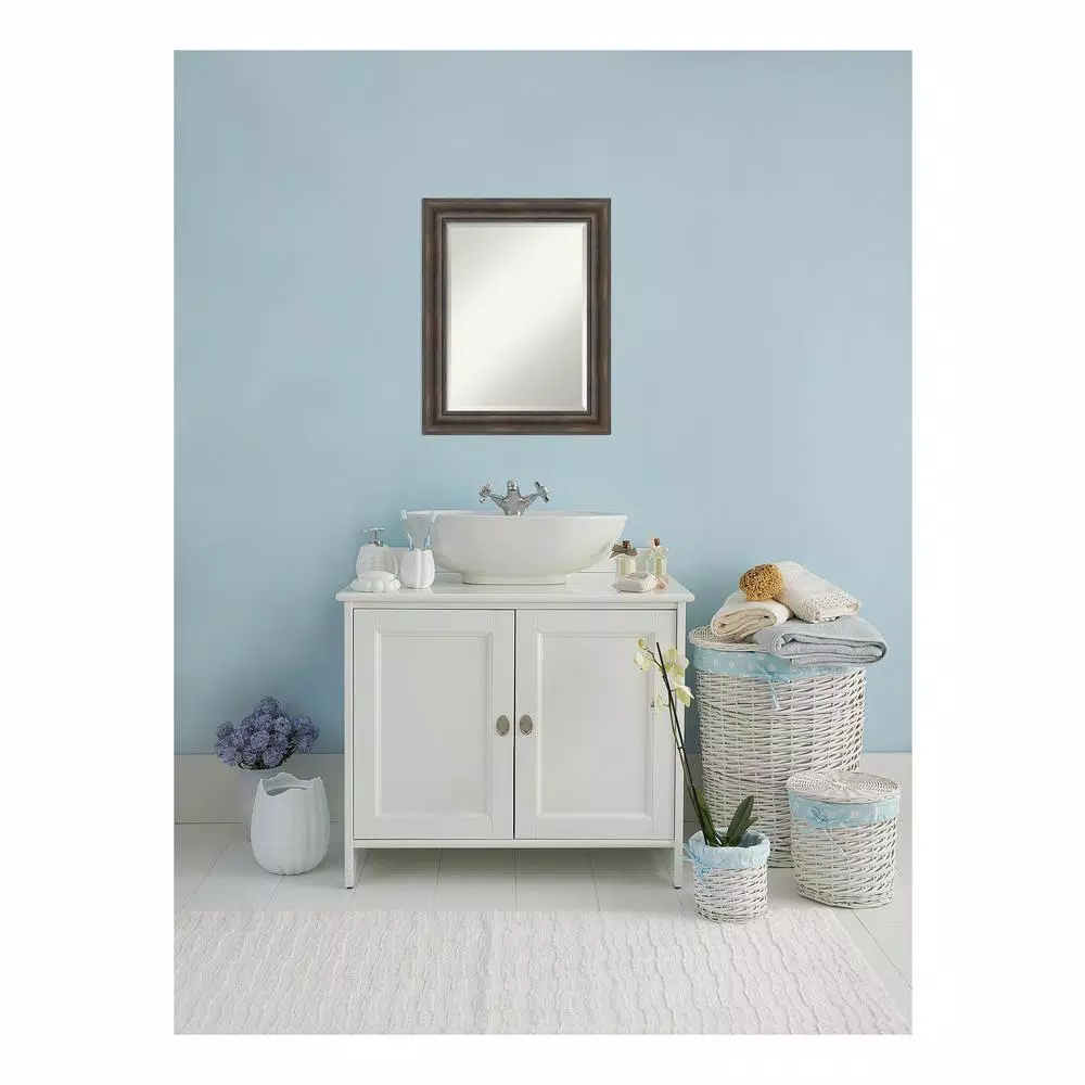 Mirrors Amanti Art Rustic 23 In. W X 29 In. H Framed Rectangular Beveled Edge Bathroom Vanity Mirror In Rustic Pine 7 Mirrors Amanti Art Rustic 23 In. W X 29 In. H Framed Rectangular Beveled Edge Bathroom Vanity Mirror In Rustic Pine - Image 5