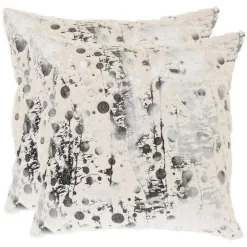 Throw Pillows Safavieh Nars White And Charcoal Grey Graphic Down Alternative 20 In. X 20 In. Throw Pillow (Set Of 2)