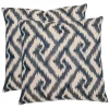 Throw Pillows Safavieh Teddy Blue Geometric Down Alternative 18 In. X 18 In. Throw Pillow (Set Of 2)