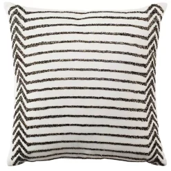Throw Pillows Safavieh Emilia Cream Striped Down Alternative 18 In. X 18 In. Throw Pillow