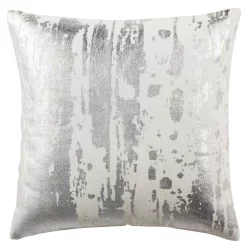Throw Pillows Safavieh Metallic Splatter White Striped Down Alternative 20 In. X 20 In. Throw Pillow