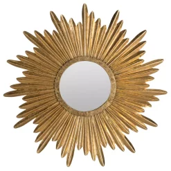 Wall Mirrors Safavieh Josephine Round Antique Gold Sunburst Decorative Mirror