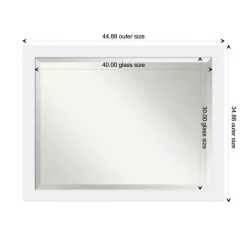 Mirrors Amanti Art Corvino 45 In. W X 35 In. H Framed Rectangular Beveled Edge Bathroom Vanity Mirror In Satin White 14 Mirrors Amanti Art Corvino 45 In. W X 35 In. H Framed Rectangular Beveled Edge Bathroom Vanity Mirror In Satin White -SAFAVIEH Shop satin white amanti art mirrors dsw3940078 1f 1000