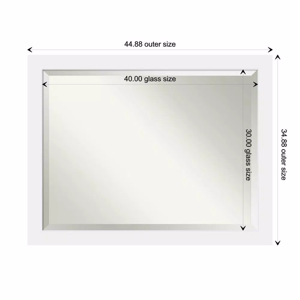 Mirrors Amanti Art Corvino 45 In. W X 35 In. H Framed Rectangular Beveled Edge Bathroom Vanity Mirror In Satin White 7 Mirrors Amanti Art Corvino 45 In. W X 35 In. H Framed Rectangular Beveled Edge Bathroom Vanity Mirror In Satin White - Image 5