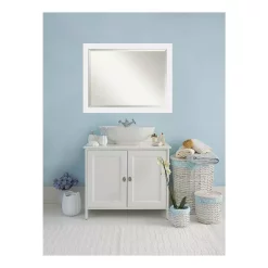 Mirrors Amanti Art Corvino 45 In. W X 35 In. H Framed Rectangular Beveled Edge Bathroom Vanity Mirror In Satin White 15 Mirrors Amanti Art Corvino 45 In. W X 35 In. H Framed Rectangular Beveled Edge Bathroom Vanity Mirror In Satin White -SAFAVIEH Shop satin white amanti art mirrors dsw3940078 44 1000