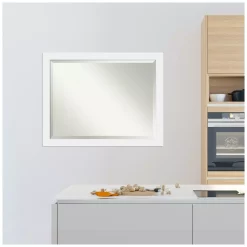 Mirrors Amanti Art Corvino 45 In. W X 35 In. H Framed Rectangular Beveled Edge Bathroom Vanity Mirror In Satin White 17 Mirrors Amanti Art Corvino 45 In. W X 35 In. H Framed Rectangular Beveled Edge Bathroom Vanity Mirror In Satin White -SAFAVIEH Shop satin white amanti art mirrors dsw3940078 76 1000