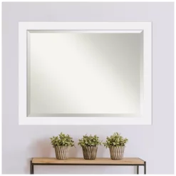 Mirrors Amanti Art Corvino 45 In. W X 35 In. H Framed Rectangular Beveled Edge Bathroom Vanity Mirror In Satin White 16 Mirrors Amanti Art Corvino 45 In. W X 35 In. H Framed Rectangular Beveled Edge Bathroom Vanity Mirror In Satin White -SAFAVIEH Shop satin white amanti art mirrors dsw3940078 fa 1000