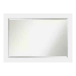 Mirrors Amanti Art Corvino 41 In. W X 29 In. H Framed Rectangular Beveled Edge Bathroom Vanity Mirror In Satin White