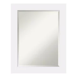 Mirrors Amanti Art Corvino 23 In. W X 29 In. H Framed Rectangular Beveled Edge Bathroom Vanity Mirror In Satin White