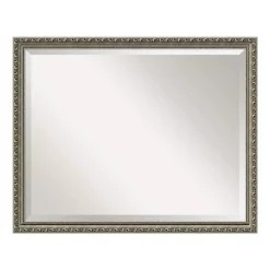 Mirrors Amanti Art Parisian 31 In. W X 25 In. H Framed Rectangular Bathroom Vanity Mirror In Silver -SAFAVIEH Shop silver amanti art mirrors dsw3572560 1f 1000