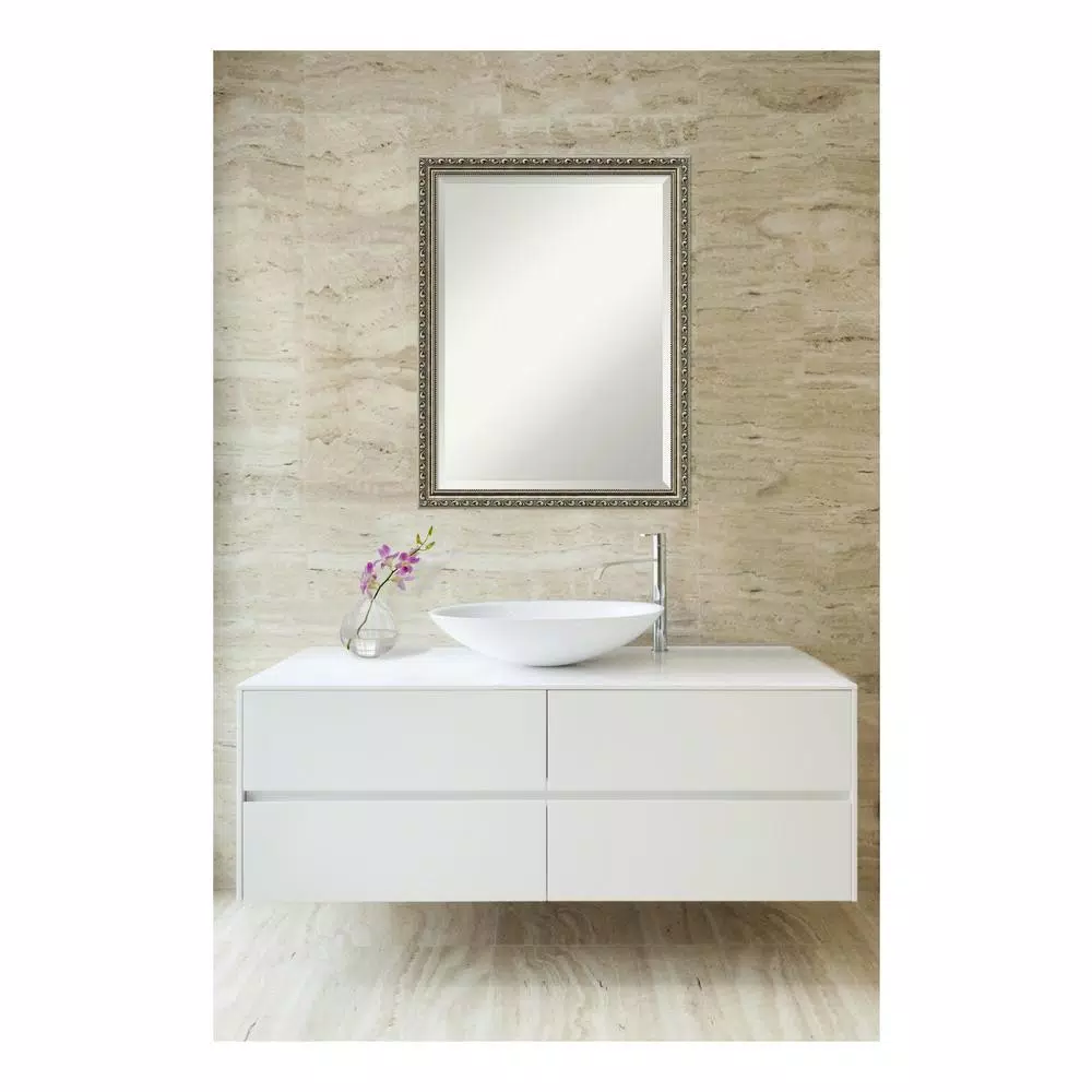 Mirrors Amanti Art Parisian 20 In. W X 26 In. H Framed Rectangular Beveled Edge Bathroom Vanity Mirror In Silver 7 Mirrors Amanti Art Parisian 20 In. W X 26 In. H Framed Rectangular Beveled Edge Bathroom Vanity Mirror In Silver - Image 5