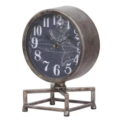 Table Clocks A & B Home Metro Table Clock – Silver, Antique White, Dark Blue