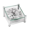 Table Clocks Bulova Solid Brushed Silver Metal Case With Skeleton Movement Table Clock -SAFAVIEH Shop silver bulova table clocks b9850 64 1000