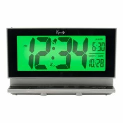 Table Clocks Equity By La Crosse Large 2 In. LCD Alarm Table Clock With Night Vision Technology