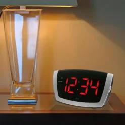Table Clocks Equity By La Crosse 7.25 In. X 3.9 In. Red LED Alarm Clock With HI/LO Dimmer -SAFAVIEH Shop silver equity by la crosse table clocks 75906 31 1000