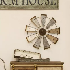 Wall Signs Glitzhome 69.4 In. H Farmhouse Metal Galvanized Wind Spinner Yard Stake Or Wall Decor -SAFAVIEH Shop silver glitzhome wall signs gh1512004180 31 1000