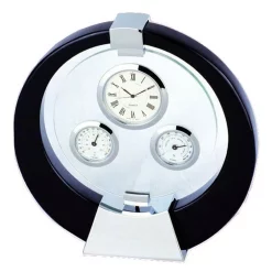 Table Clocks Heim Concept Clock, Thermometer And Hygrometer-Black