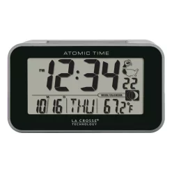 Table Clocks La Crosse Technology Atomic 4.76 In. X 3.12 In. Temperature And Moon Phase Black/Silver Digital Alarm Table Clock 12 Table Clocks La Crosse Technology Atomic 4.76 In. X 3.12 In. Temperature And Moon Phase Black/Silver Digital Alarm Table Clock -SAFAVIEH Shop silver la crosse technology table clocks 617 1270 76 1000