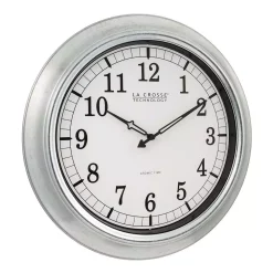 Wall Clocks La Crosse Technology 18 In. Galvanized Indoor/Outdoor Atomic Analog Wall Clock -SAFAVIEH Shop silver la crosse technology wall clocks 404 1246 int 1f 1000