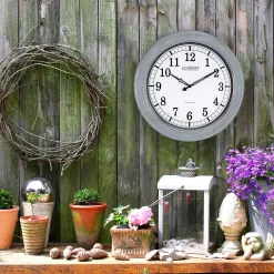 Wall Clocks La Crosse Technology 18 In. Galvanized Indoor/Outdoor Atomic Analog Wall Clock -SAFAVIEH Shop silver la crosse technology wall clocks 404 1246 int 31 1000