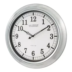 Wall Clocks La Crosse Technology 18 In. Galvanized Indoor/Outdoor Atomic Analog Wall Clock -SAFAVIEH Shop silver la crosse technology wall clocks 404 1246 int 4f 1000