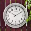 Wall Clocks La Crosse Technology 18 In. Galvanized Indoor/Outdoor Atomic Analog Wall Clock