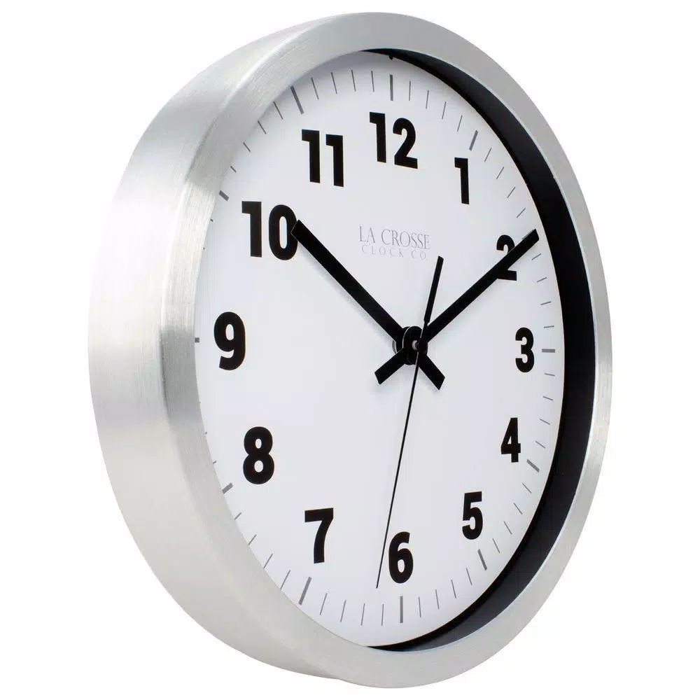 Wall Clocks La Crosse Technology 10 In. H Silver Metal Analog Wall Clock With White Dial 5 Wall Clocks La Crosse Technology 10 In. H Silver Metal Analog Wall Clock With White Dial - Image 3