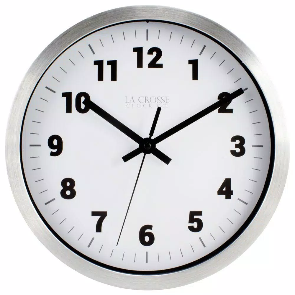 Wall Clocks La Crosse Technology 10 In. H Silver Metal Analog Wall Clock With White Dial 6 Wall Clocks La Crosse Technology 10 In. H Silver Metal Analog Wall Clock With White Dial - Image 4