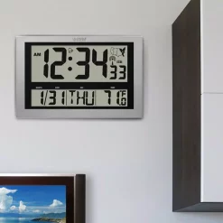 Wall Clocks La Crosse Technology Jumbo Digital Atomic Wall Clock With Temperature 9 Wall Clocks La Crosse Technology Jumbo Digital Atomic Wall Clock With Temperature -SAFAVIEH Shop silver la crosse technology wall clocks 513 1211 4f 1000