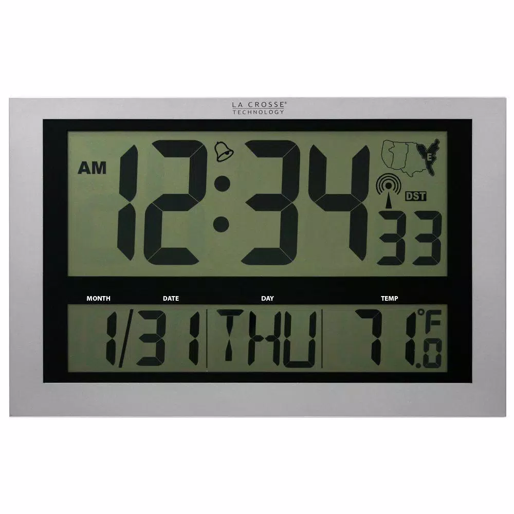 Wall Clocks La Crosse Technology Jumbo Digital Atomic Wall Clock With Temperature 3 Wall Clocks La Crosse Technology Jumbo Digital Atomic Wall Clock With Temperature