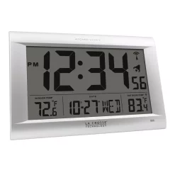 Wall Clocks La Crosse Technology Jumbo Atomic Digital Wall Clock With Outdoor Temperature -SAFAVIEH Shop silver la crosse technology wall clocks 513 1311ot 1f 1000