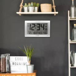 Wall Clocks La Crosse Technology Jumbo Atomic Digital Wall Clock With Outdoor Temperature -SAFAVIEH Shop silver la crosse technology wall clocks 513 1311ot 31 1000