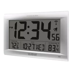 Wall Clocks La Crosse Technology Jumbo Atomic Digital Wall Clock With Outdoor Temperature -SAFAVIEH Shop silver la crosse technology wall clocks 513 1311ot 4f 1000
