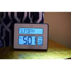 Wall Clocks La Crosse Technology Atomic Full Calendar Digital Clock With Extra Large Digits – Perfect Gift For The Elderly -SAFAVIEH Shop silver la crosse technology wall clocks c86279 44 1000